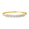TOMEI Diamond Cut Collection Bangle With Bead, Yellow Gold 916