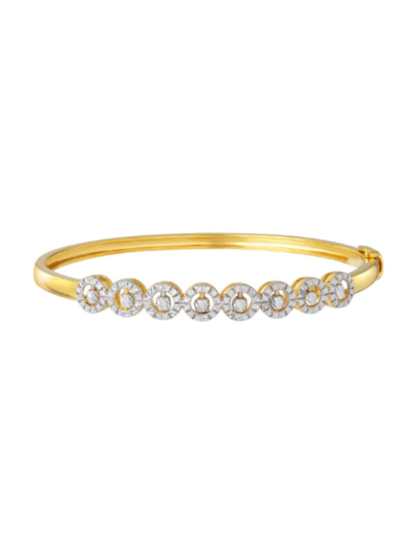 TOMEI Diamond Cut Collection Bangle With Bead, Yellow Gold 916