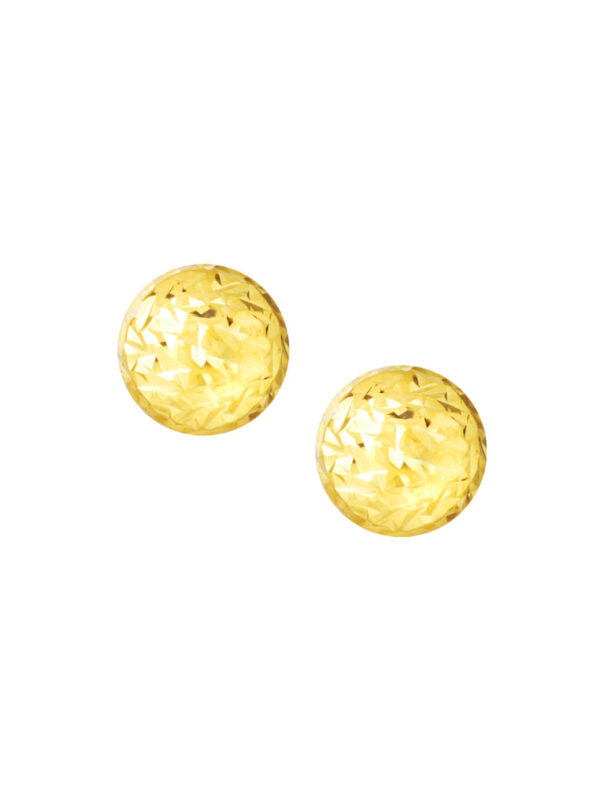 TOMEI Lusso Italia Lasered Button Earrings, Yellow Gold 916