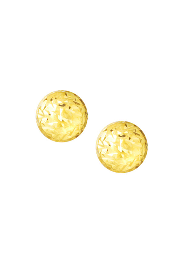 TOMEI Lusso Italia Lasered Button Earrings, Yellow Gold 916