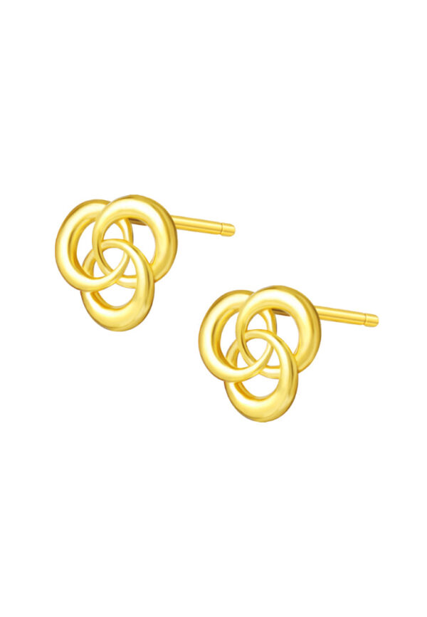 TOMEI Lusso Italia Tri-Rings Earrings, Yellow Gold 916