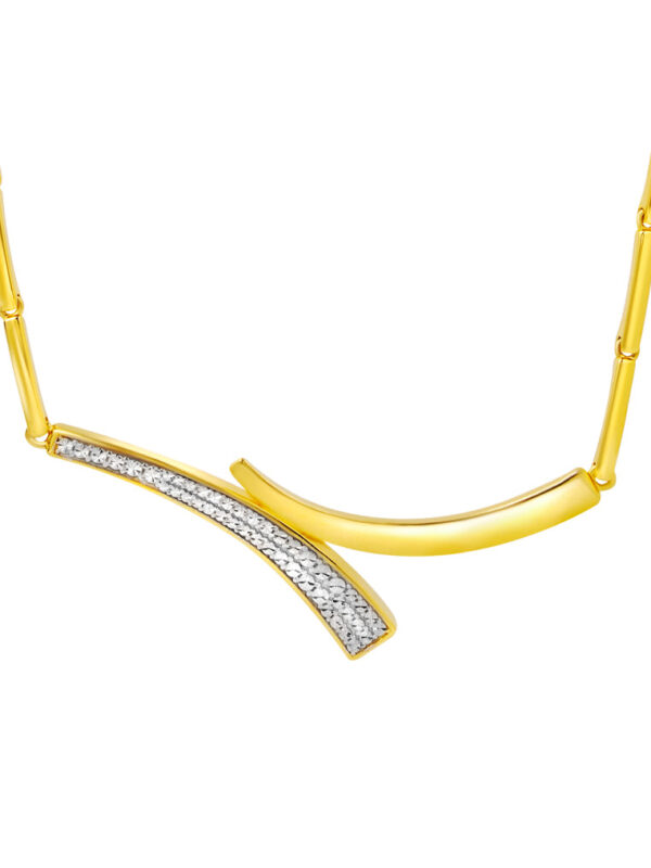 TOMEI Diamond Cut Collection Curved Line Necklace, Yellow Gold 916