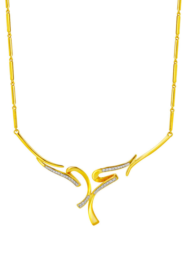 TOMEI Diamond Cut Collection U-shaped Art Necklace, Yellow Gold 916