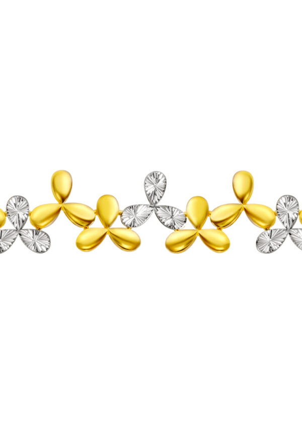 TOMEI Diamond Cut Collection Petally Bracelet, Yellow Gold 916