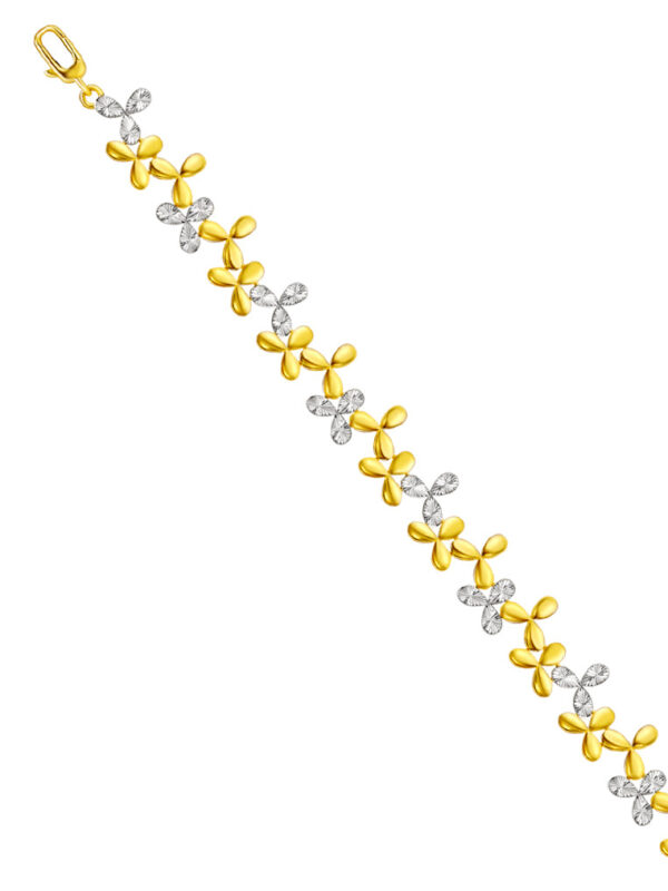 TOMEI Diamond Cut Collection Petally Bracelet, Yellow Gold 916