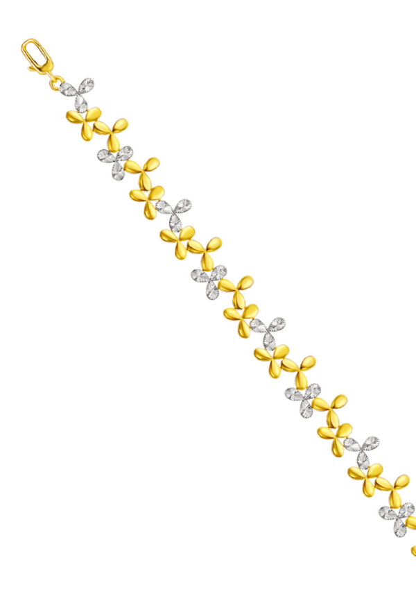 TOMEI Diamond Cut Collection Petally Bracelet, Yellow Gold 916