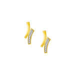 TOMEI Diamond Cut Collection Curved Line Earrings, Yellow Gold 916