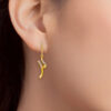 TOMEI Diamond Cut Collection U-shaped Art Earrings, Yellow Gold 916