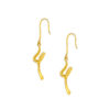 TOMEI Diamond Cut Collection U-shaped Art Earrings, Yellow Gold 916