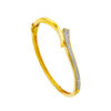 TOMEI Diamond Cut Collection Curved Line Bangle, Yellow Gold 916