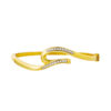 TOMEI Diamond Cut Collection U-shaped Art Bangle, Yellow Gold 916