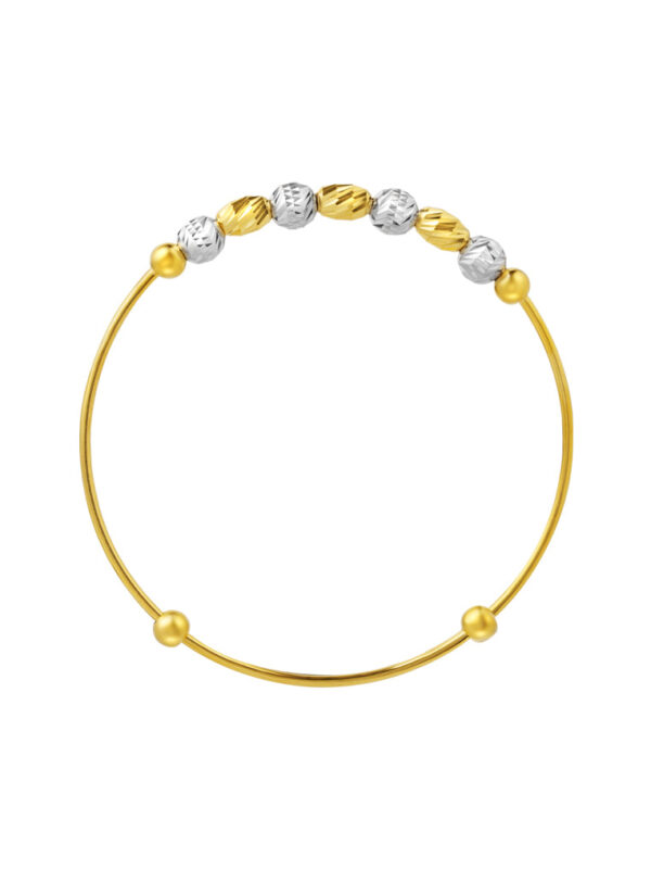 TOMEI Dual-Tone Bead Bangle For Kid, Yellow Gold 916