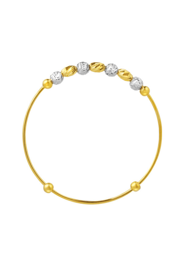 TOMEI Dual-Tone Bead Bangle For Kid, Yellow Gold 916