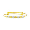 TOMEI Dual-Tone Bead Bangle For Kid, Yellow Gold 916