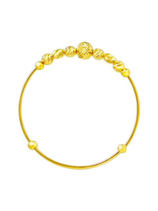 TOMEI Bead Bangle For Kid, Yellow Gold 916