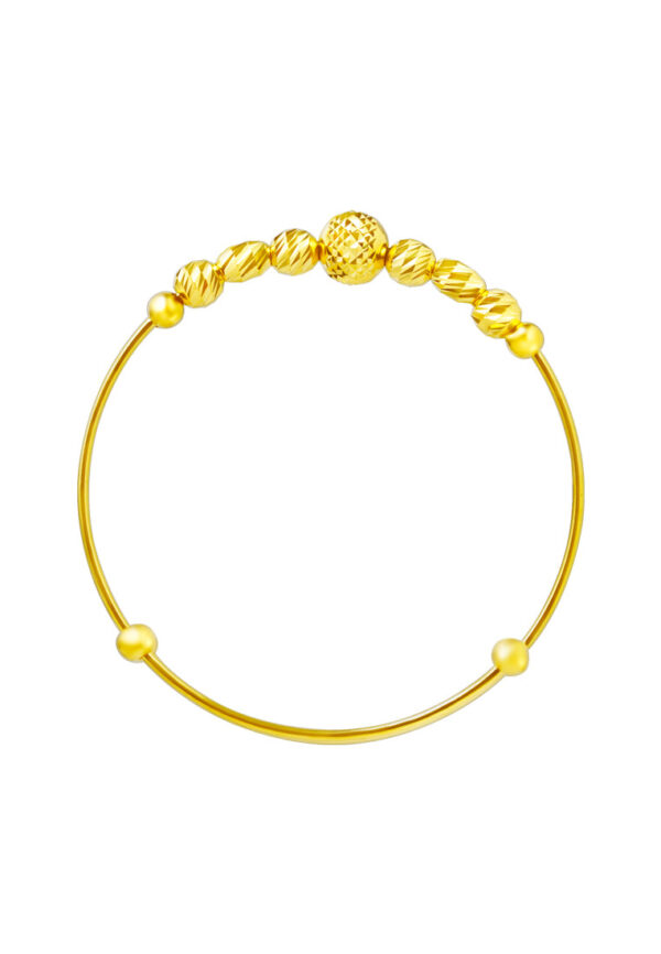 TOMEI Bead Bangle For Kid, Yellow Gold 916