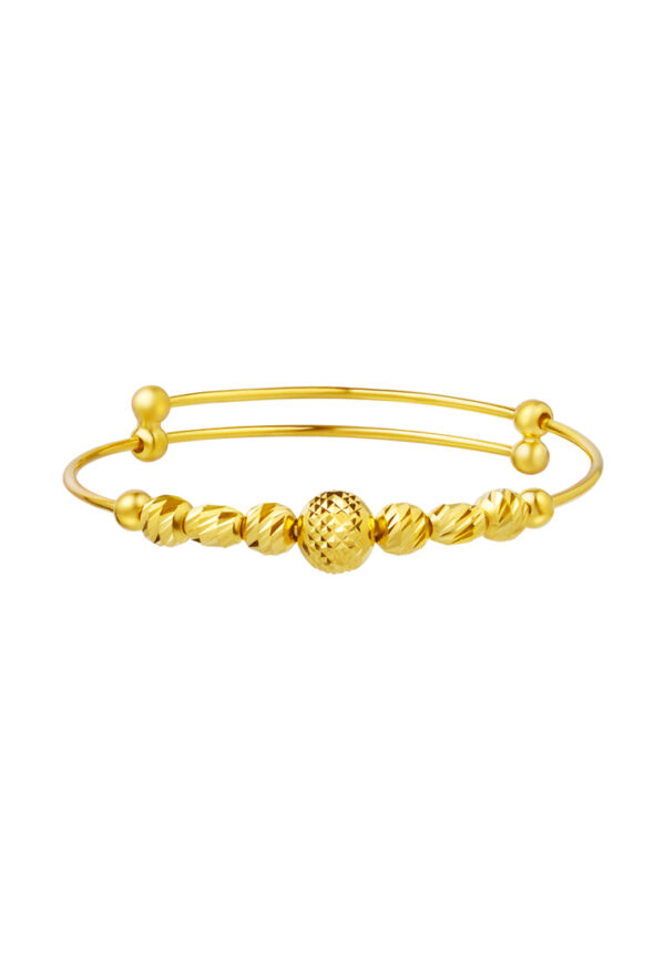 TOMEI Bead Bangle For Kid, Yellow Gold 916