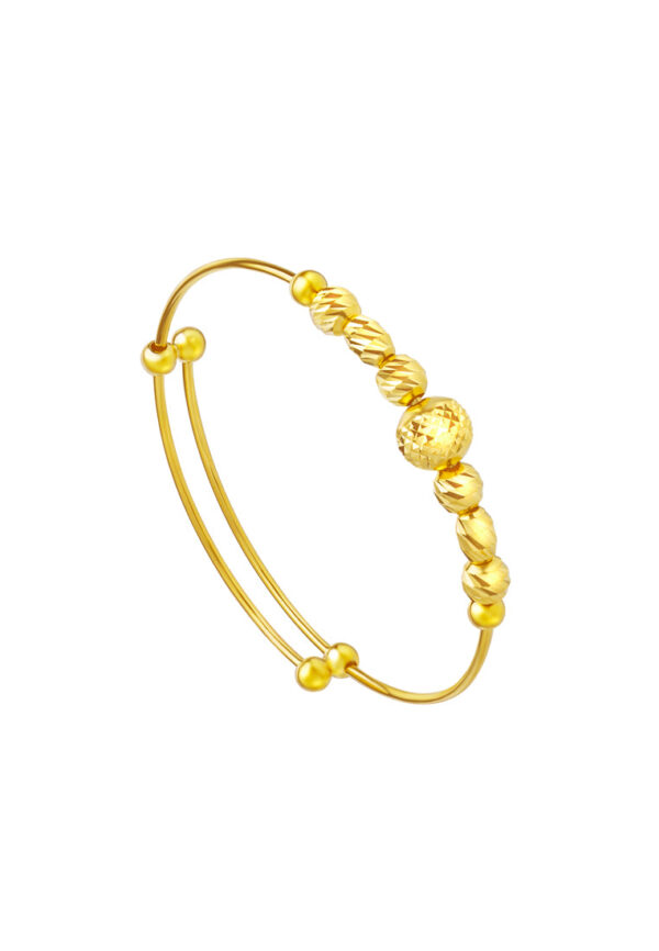 TOMEI Bead Bangle For Kid, Yellow Gold 916