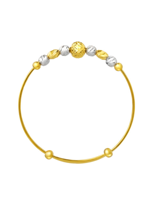TOMEI Dual-Tone Bead Bangle For Kid, Yellow Gold 916