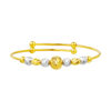 TOMEI Dual-Tone Bead Bangle For Kid, Yellow Gold 916