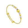 TOMEI Dual-Tone Bead Bangle For Kid, Yellow Gold 916