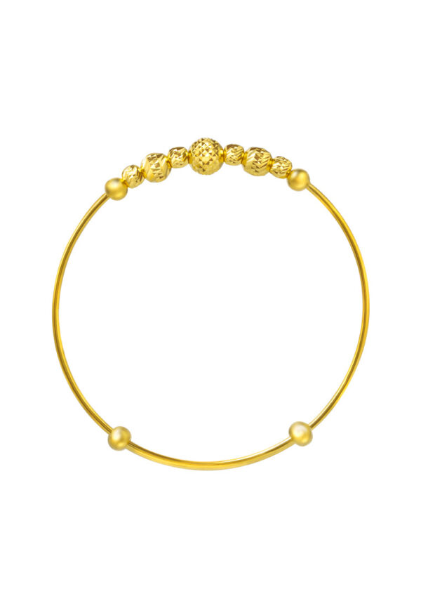TOMEI Bead Bangle For Kid, Yellow Gold 916