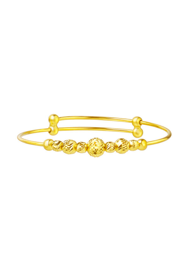 TOMEI Bead Bangle For Kid, Yellow Gold 916