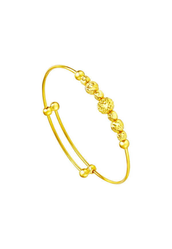 TOMEI Bead Bangle For Kid, Yellow Gold 916