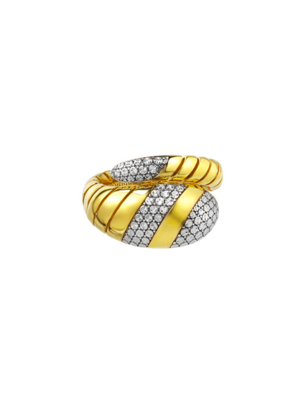 TOMEI Diamond Cut Collection Elite Fasten Ring, Yellow Gold 916