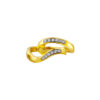 TOMEI Diamond Cut Collection U-shaped Art Ring, Yellow Gold 916