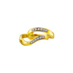 TOMEI Diamond Cut Collection U-shaped Art Ring, Yellow Gold 916