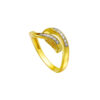 TOMEI Diamond Cut Collection U-shaped Art Ring, Yellow Gold 916