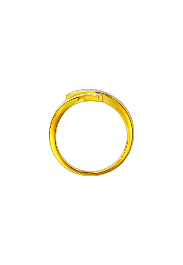 TOMEI Diamond Cut Collection Curved Line Ring, Yellow Gold 916