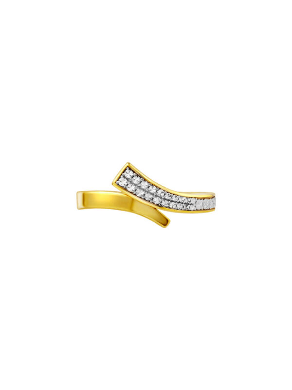 TOMEI Diamond Cut Collection Curved Line Ring, Yellow Gold 916