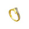TOMEI Diamond Cut Collection Curved Line Ring, Yellow Gold 916