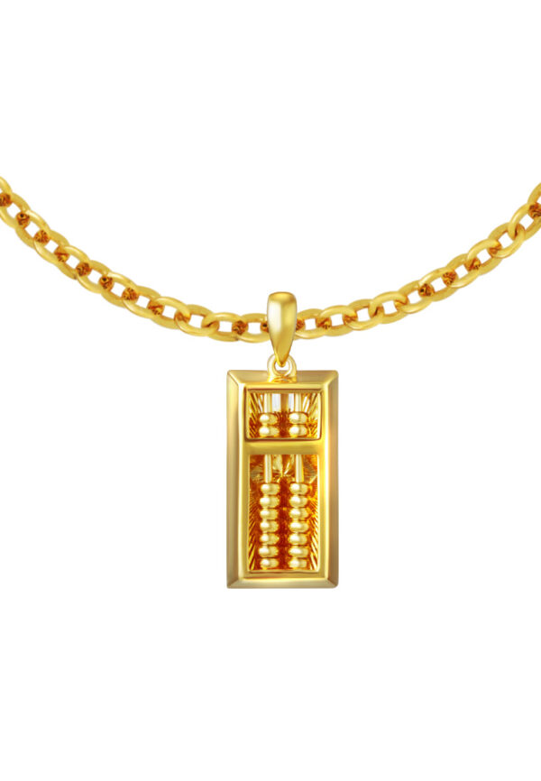 TOMEI Gold Bar Abacus Pendant, Yellow Gold 916