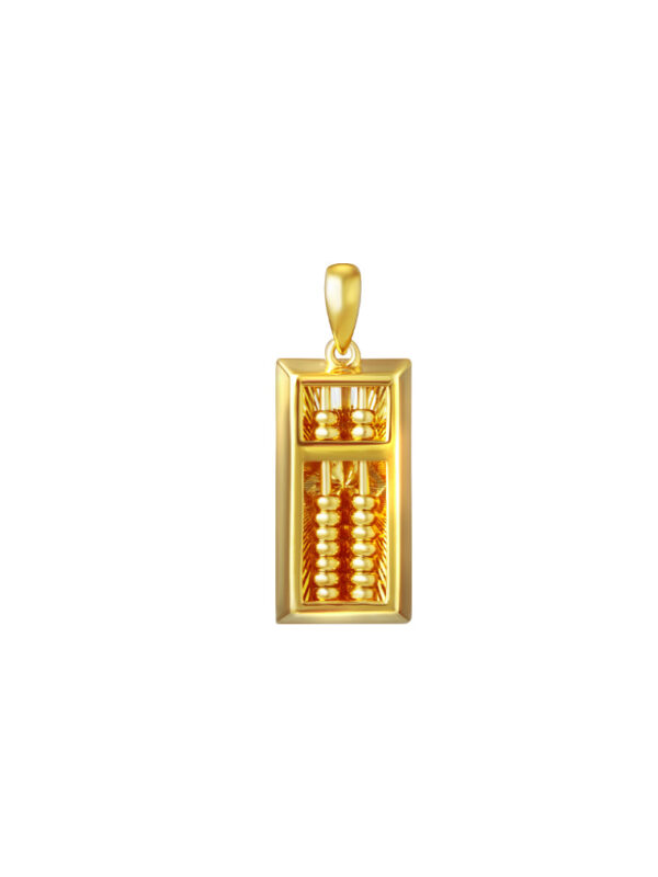 TOMEI Gold Bar Abacus Pendant, Yellow Gold 916