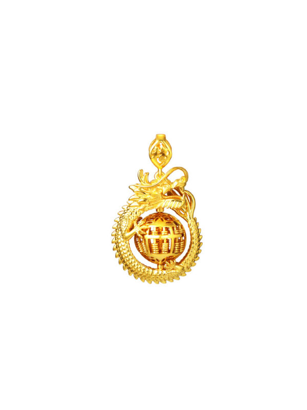 TOMEI Dragon Abacus Pendant, Yellow Gold 916
