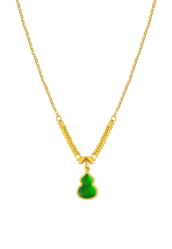 TOMEI Green Hulu Necklace, Yellow Gold 999 (5G)