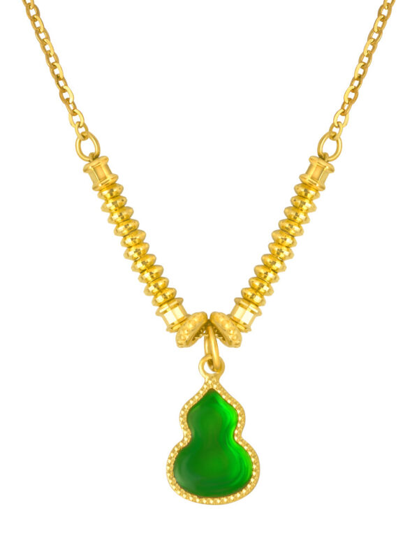 TOMEI Green Hulu Necklace, Yellow Gold 999 (5G)