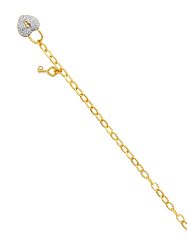 TOMEI Diamond Cut Collection Love Lock Bracelet, Yellow Gold 916