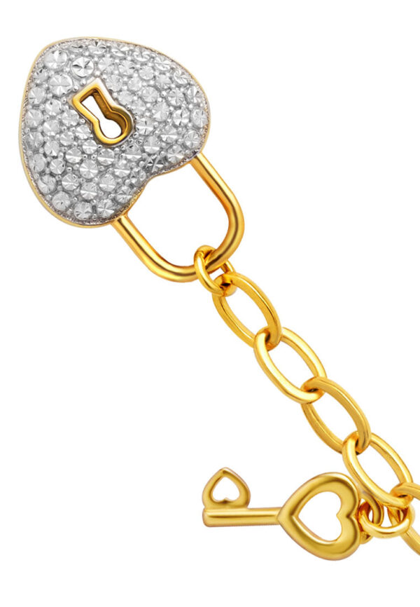 TOMEI Diamond Cut Collection Love Lock Bracelet, Yellow Gold 916