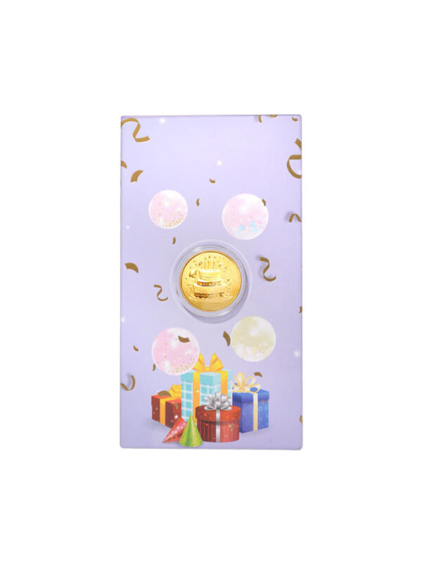 TOMEI Happy Birthday Gold Wafer 0.1G, Yellow Gold 9999