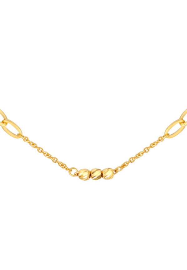 TOMEI Etched Bead Link Necklace, Yellow Gold 916