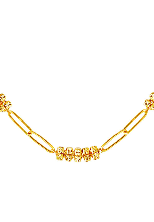 TOMEI Etched Quartet Chain Link Necklace, Yellow Gold 916