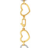 TOMEI Diamond Cut Collection Gilded Hearts Bracelet, Yellow Gold 916