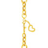 TOMEI Interlocking Ribbed Heart Bracelet, Yellow Gold 916