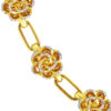 TOMEI Dual-Tone Blooming Flower Bracelet, Yellow Gold 916