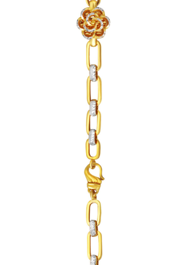 TOMEI Dual-Tone Blooming Flower Bracelet, Yellow Gold 916