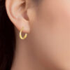TOMEI Laser Cut Earrings, Yellow Gold 916